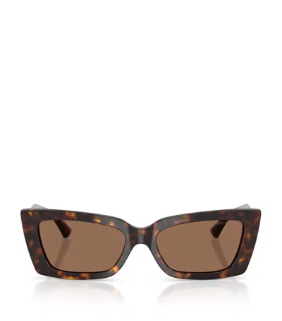 JIMMY CHOO HAVANA CAT EYE SUNGLASSES