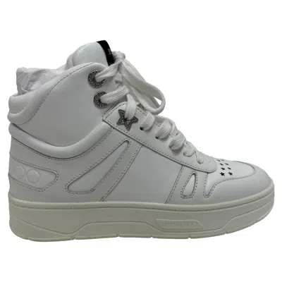 Jimmy Choo Hawaii High-to Sneakers In White Leather In Gray