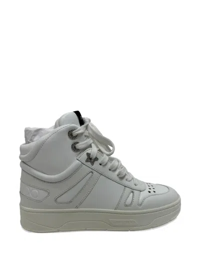 Pre-owned Jimmy Choo Hawaii High-top Sneakers In White