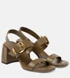 Jimmy Choo Hawke 70 Leather Sandals In Caper Green/gold