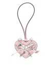 Jimmy Choo Heart Charmz Bow Keyring In Pink