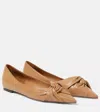 Jimmy Choo Hedera Leather Ballet Flats In Beige