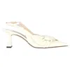 Jimmy Choo Hedera Slingback Kitten Heel Pumps In White Leather In White