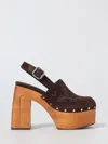 Jimmy Choo Alida 135 Embroidered Studded Suede Platform Clogs In Brown