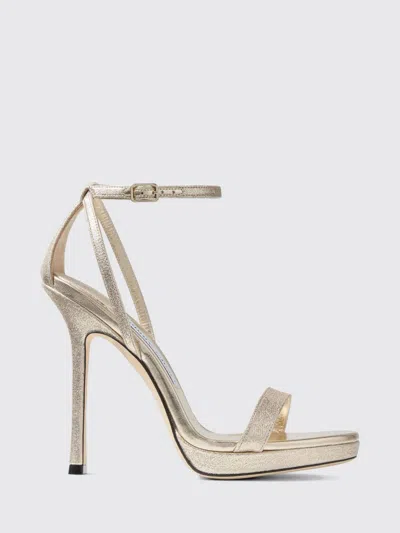 Jimmy Choo Heeled Sandal Woman Color Grey In Neutral