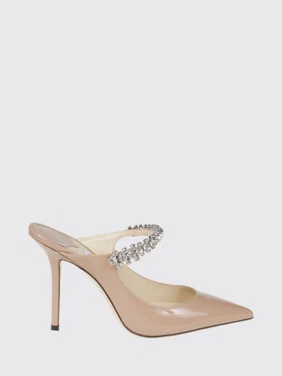Jimmy Choo Crystal Strap Pointed Toe Mule Pump In Neutral