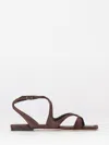 Jimmy Choo Ayla Brown Sandals With Square Toe And Ankle Buckle Closure In Suede Woman In Brown