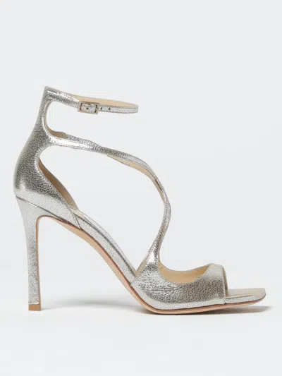 Jimmy Choo Woman Sandals Silver Size 11 Leather In Gold