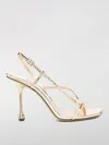 Jimmy Choo Etana 80 Leather Sandals In Platinum