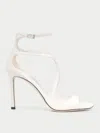 Jimmy Choo Azia Sandals In Milk White Patent Leather In White