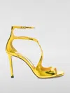 Jimmy Choo Citrine Liquid Metal Leather Azia 95 Sandals In Yellow