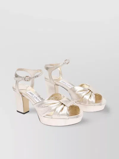 Jimmy Choo Heeled Sandals With Platform Sole And Leather Upper