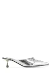 Jimmy Choo 50mm Scarlett Lace-up Pointed-toe Mules In Silver