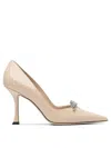 Jimmy Choo 90mm Belinda Crystal-embellished Pumps In Gold
