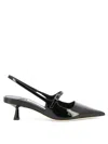 Jimmy Choo Slingback Heeled Shoes With Glossy Finish In Black