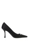 Jimmy Choo Ryker 90 Embellished Satin Pumps In Blackcrystal