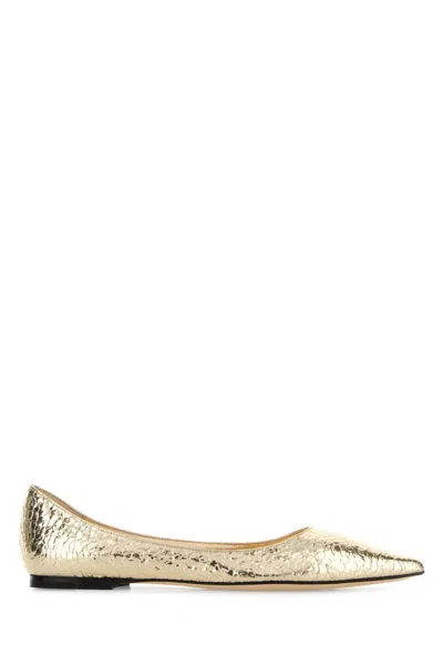 Jimmy Choo Love Ballet Shoes In Gold