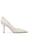 Jimmy Choo 85mm Love Snakeskin-effect Pointed-toe Pumps In Gray