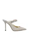 Jimmy Choo Bing 100 Mules In Silver With Glitter In Silver