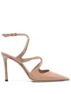 Jimmy Choo Azia 95mm Patent-finish Leather Pumps In Powder