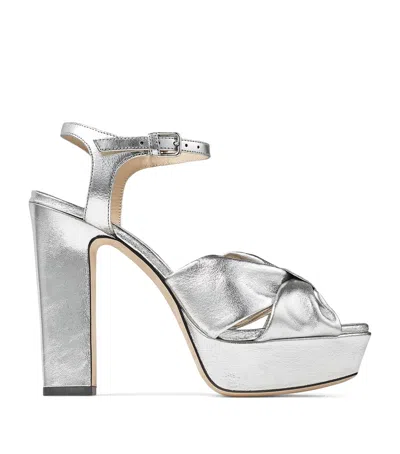 JIMMY CHOO HELOISE 120 LEATHER SANDALS