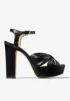 Jimmy Choo Heloise 120 Platform Sandals In Nappa Leather In Black