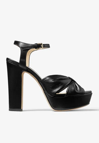 JIMMY CHOO HELOISE 120 PLATFORM SANDALS IN NAPPA LEATHER