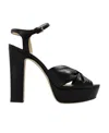 Jimmy Choo Black Ankle Strap Heels In Black