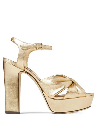 JIMMY CHOO HELOISE 120MM METALLIC-FINISH SANDALS