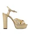 Jimmy Choo Heloise 120mm Metallic-finish Sandals In Nude