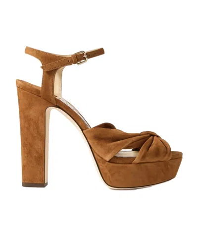 Jimmy Choo Heloise 120mm Platform Sandals In Brown