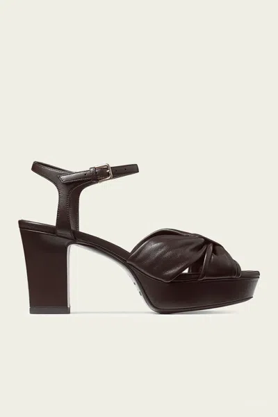 Jimmy Choo Heloise 80 Leather Platform Sandals In Coffee In Brown