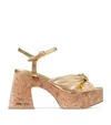 Jimmy Choo Heloise Wedge 95 In Gold