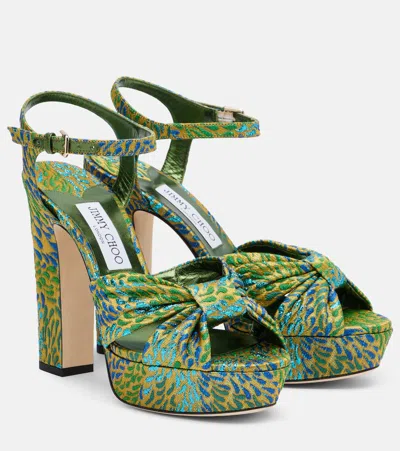 Jimmy Choo Heloise Brocade Platform Sandals In Multi