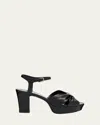 Jimmy Choo Heloise Leather Knot Platform Sandals In Black