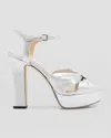 Jimmy Choo Heloise 120 Metallic Nappa Leather Platform Sandals In Silver