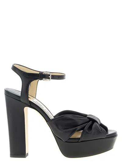 Jimmy Choo Heloise Platform Heel Sandal In Black