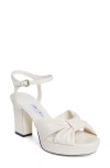 Jimmy Choo Women's Heloise 80 Platform Sandals In Latte