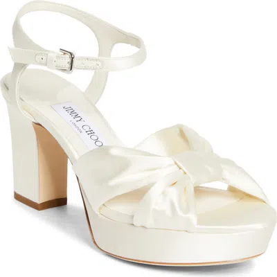 Jimmy Choo Heloise Platform Sandal In White