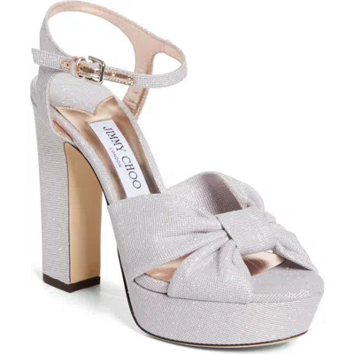 Jimmy Choo Heloise Shimmer Platform Sandal In Macaron