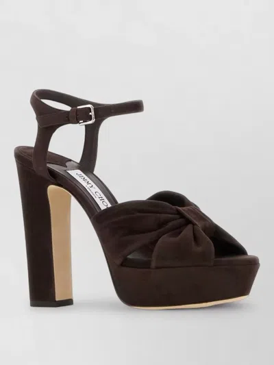 Jimmy Choo Heloise Suede Platform Ankle Strap Sandals