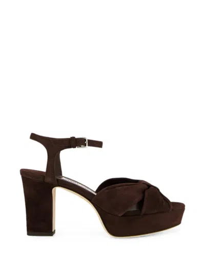 Jimmy Choo Heloise Suede Platform Sandals In Multi