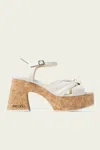 Jimmy Choo Heloise Wedge 95 Platform Sandals In Latte