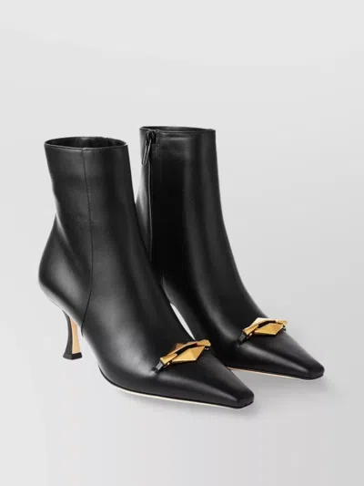 Jimmy Choo High Heel Leather Boots In Black