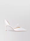 Jimmy Choo High Heel Pumps Pearl Embellishments In White