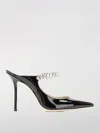 Jimmy Choo Black Pumps With Crystal Strap In Patent Leather Woman In Black