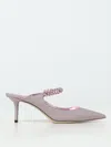 Jimmy Choo Bing 65 Glittered Leather Mules In Pink