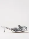 Jimmy Choo Staz Silver Shoe Tac Bow Destal 5cm In Silver