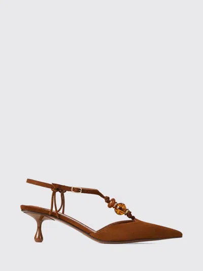 Jimmy Choo High Heel Shoes Woman Color Brown In Transparent
