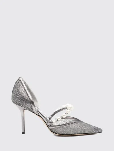 Jimmy Choo High Heel Shoes Woman Color Grey In Multi